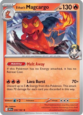 Ethan's Magcargo 036  - Holofoil SV10 Destined Rivals - Rare