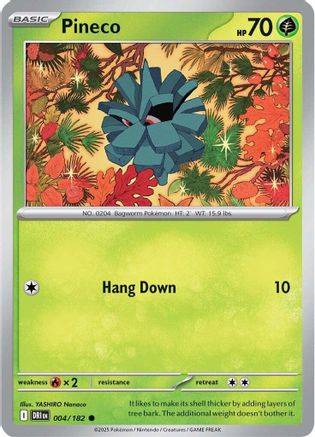 Pineco 004  - Reverse Holofoil SV10 Destined Rivals - Common