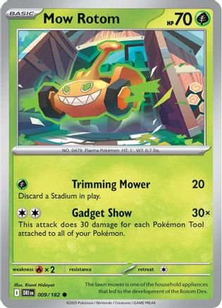 Mow Rotom 009  - Reverse Holofoil SV10 Destined Rivals - Common