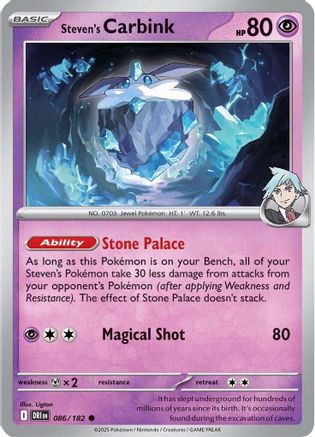Steven's Carbink 086  - Reverse Holofoil SV10 Destined Rivals - Common