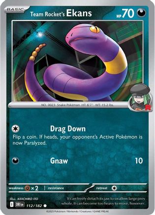 Team Rocket's Ekans 112  - Reverse Holofoil SV10 Destined Rivals - Common