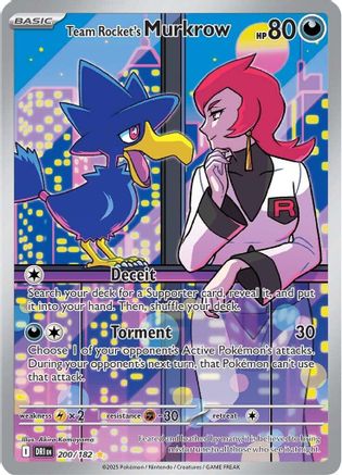 Team Rocket's Murkrow 200/182  - Holofoil SV10 Destined Rivals - Illustration Rare