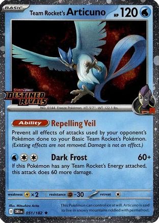 Team Rocket's Articuno (Destined Rivals Stamp) 051  - Holofoil Miscellaneous Cards & Products - Rare