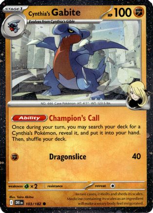Cynthia's Gabite (Cosmos Holo) 103  - Holofoil Miscellaneous Cards & Products - Common