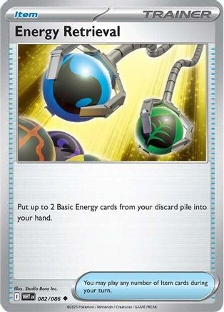 Energy Retrieval 082  - Reverse Holofoil SV White Flare - Uncommon