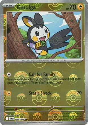Emolga (Poke Ball Pattern) 029  - Holofoil SV Black Bolt - Common