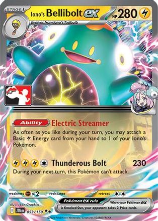 Iono's Bellibolt ex 053/159  - Holofoil Prize Pack Series Cards - Double Rare