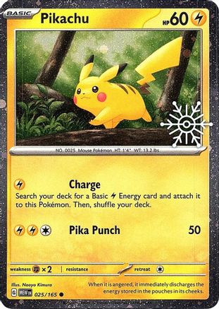 Pikachu (Holiday Calendar) 025/165  - Holofoil Miscellaneous Cards & Products - Common