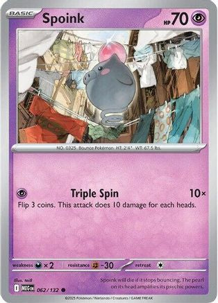 Spoink 062  - Reverse Holofoil ME01 Mega Evolution - Common