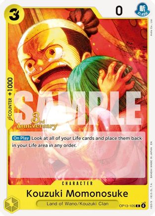 Kouzuki Momonosuke (OP13-105) - Carrying On His Will: 3rd Anniversary Tournament Cards