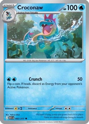 Croconaw 042  - Reverse Holofoil ME Ascended Heroes - Uncommon