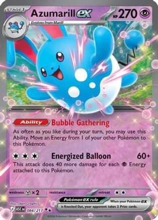 Azumarill ex 084  - Holofoil ME Ascended Heroes - Double Rare