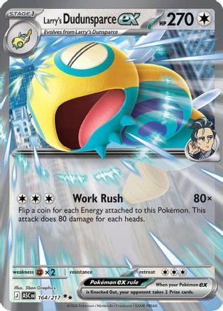 Larry's Dudunsparce ex 164  - Holofoil ME Ascended Heroes - Double Rare