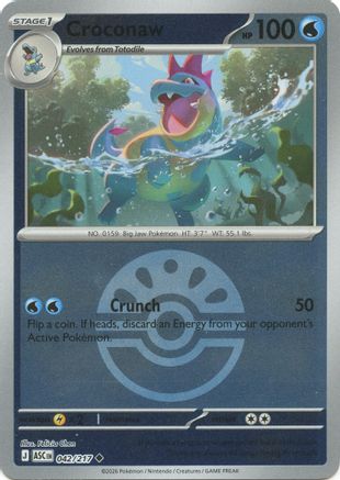 Croconaw (Friend Ball) 042  - Reverse Holofoil ME Ascended Heroes - Uncommon