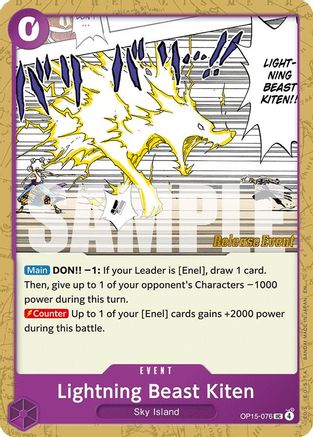 Lightning Beast Kiten (OP15-076) - Adventure on Kami's Island Release Event Cards