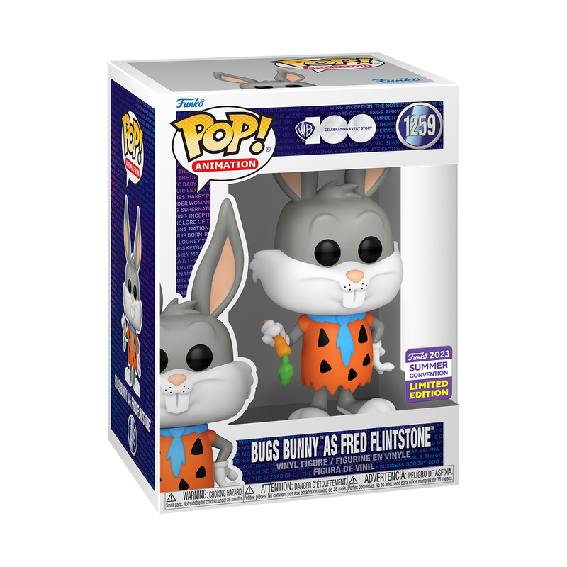 FUNKO POP! TELEVISION LOONEY TUNES 100th BUGS BUNNY AS FRED FLINTSTONE #1259 [2023 SDCC SHARED EXCLUSIVE] *PREORDER*
