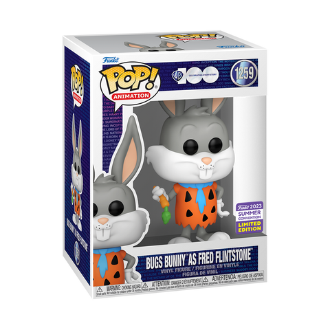 FUNKO POP! TELEVISION LOONEY TUNES 100th BUGS BUNNY AS FRED FLINTSTONE #1259 [2023 SDCC SHARED EXCLUSIVE] *PREORDER*