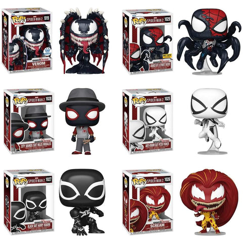 Funko Pop! Marvel: Spider-Man 2 (Gameverse) - Anti-Venom / Scream / Black Suit Harry Osborn / Miles Morales / Venom / Symbiote