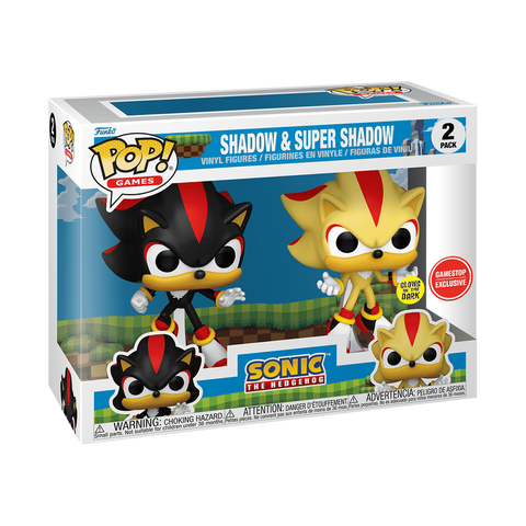 Funko Pop! Games: Sonic The Hedgehog - Shadow & Super Shadow 2pk [GameStop Exclusive - GITD]