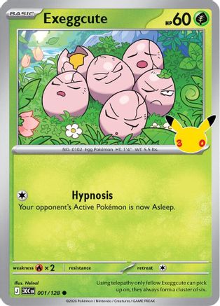 Exeggcute 001/128  - Holofoil ME 30th Celebration - Common