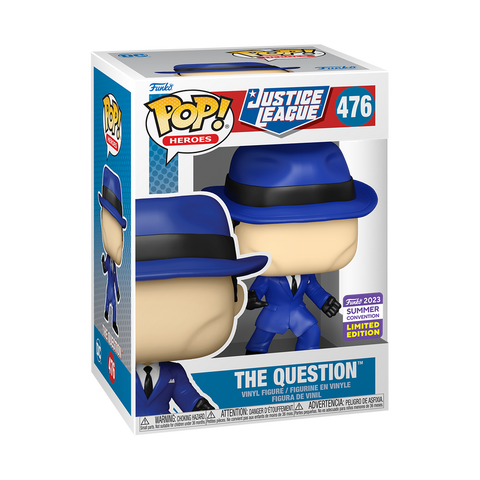 FUNKO POP! DC HEROES JUSTIC LEAGUE THE QUESTION #476 [2023 SDCC SHARED EXCLUSIVE] *PREORDER*