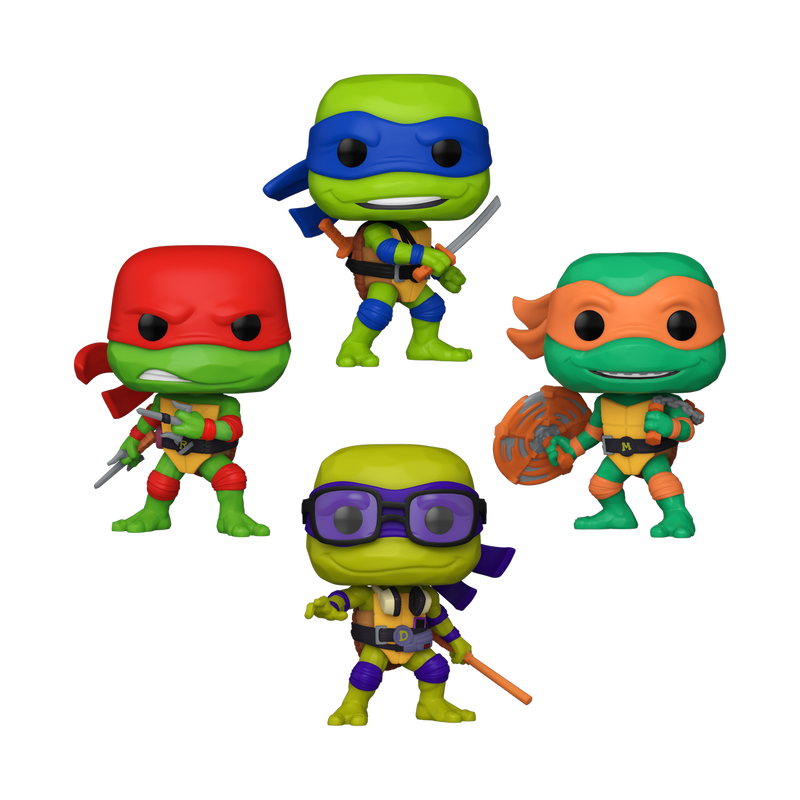 Funko Pop! MOVIES TMNT NINJA TURTLES MUTANT MAYHEM 4 PACK GLOW [AMAZON EXCLUSIVE] *PREORDER*