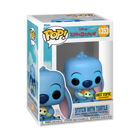 Funko Pop! DISNEY LILO & STITCH STITCH WITH TURTLE #135 [HOT TOPIC EXCLUSIVE]