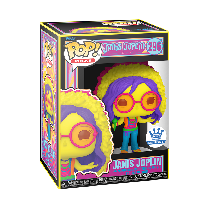 Funko Pop! Rocks Janis Joplin BLACK LIGHT #296 [FUNKO SHOP EXCLUSIVE] *PREORDER*