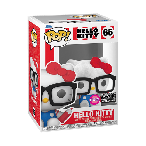 Funko Pop! HELLO KITTY NERD with GLASSES FLOCKED #65 [FYE EXCLUSIVE]