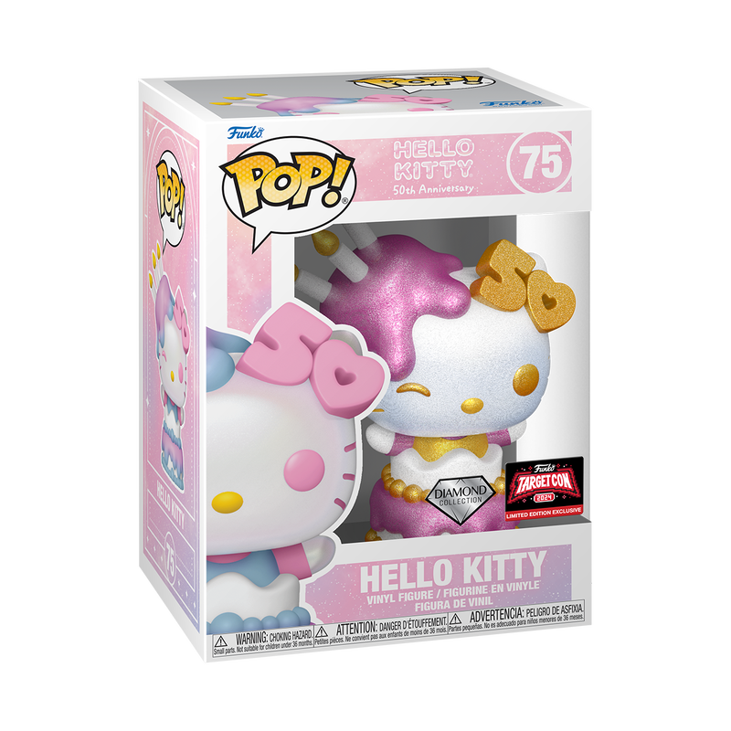 Funko Pop! Hello Kitty: 50th Anniversary - Hello Kitty In Cake (Diamond) #75 [2024 TargetCon Exclusive] *PREORDER*