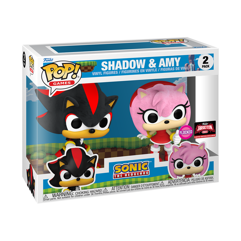 Funko Pop! Sonic The Hedgehog - Shadow & Amy (Flocked) 2pk [2024 TargetCon Exclusive] *PREORDER*