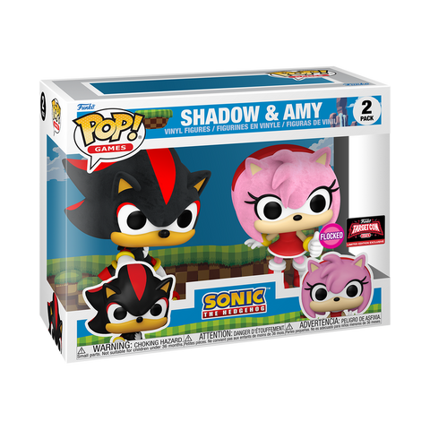 Funko Pop! Sonic The Hedgehog - Shadow & Amy (Flocked) 2pk [2024 TargetCon Exclusive] *PREORDER*