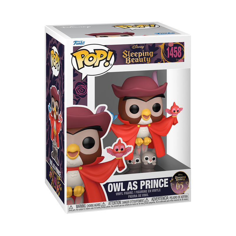 Funko Pop! Disney Sleeping Beauty MALEFICENT ON BRIDGE #1453 - AURORA WITH OWL #1454 - MALEFICENT WITH CANDLE #1455 - MERRYWEATHER #1456 - PRINCE PHILIP #1457- OWL AS PRINCE #1458