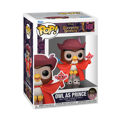 Funko Pop! Disney Sleeping Beauty MALEFICENT ON BRIDGE #1453 - AURORA WITH OWL #1454 - MALEFICENT WITH CANDLE #1455 - MERRYWEATHER #1456 - PRINCE PHILIP #1457- OWL AS PRINCE #1458