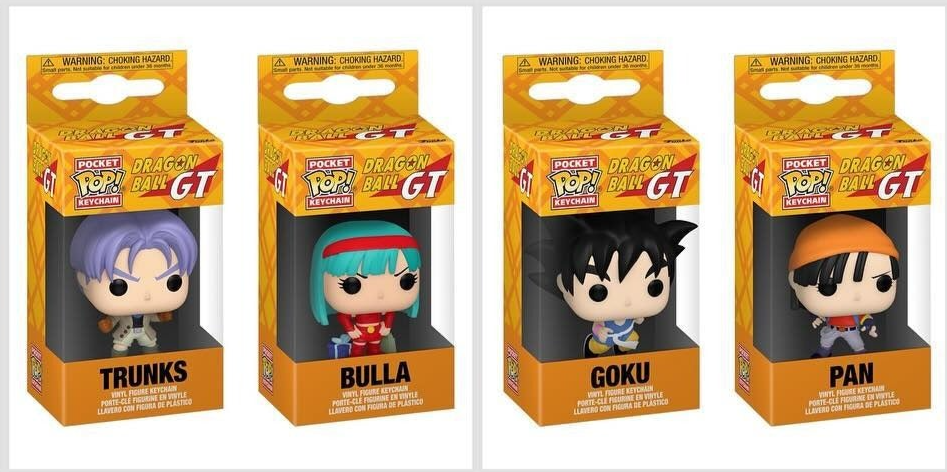 Funko Pop! Anime: Dragon Ball GT - Goku #1626 / Vegeta #1627 / Bulla #1628 / Pan #1629 / Trunks & Gill #1630 / Gohan #1631 / Goten #1632 / Pocket Pop! Keychains *PREORDER*