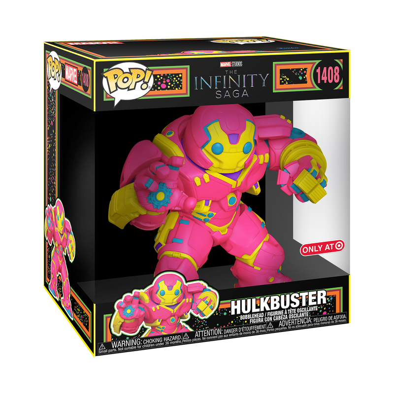 Funko Pop! Marvel: Infinity Saga (Black Light) - Iron Man (Mark 1) / Iron Man (Mark 3) / Iron Man (Mark 5) / 10" Hulkbuster [Target Exclusive] *PREORDER*