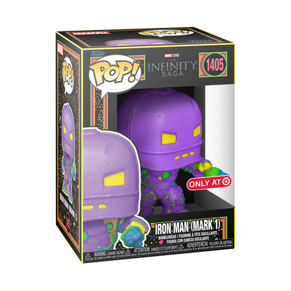 Funko Pop! Marvel: Infinity Saga (Black Light) - Iron Man (Mark 1) / Iron Man (Mark 3) / Iron Man (Mark 5) / 10" Hulkbuster [Target Exclusive] *PREORDER*