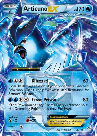 Articuno EX (Team Plasma) 025  - Holofoil Plasma Storm - Ultra Rare