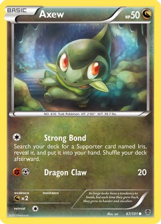 Axew 067  - Reverse Holofoil Plasma Blast - Common