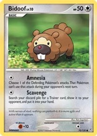 Bidoof 070  - Reverse Holofoil Diamond and Pearl - Common