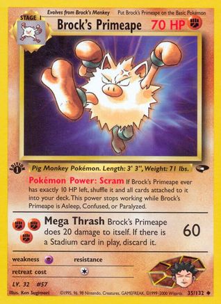 Brock's Primeape 035  - Unlimited Gym Challenge - Uncommon