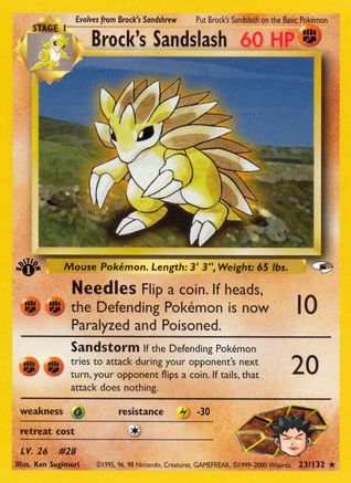 Brock's Sandslash 023  - Unlimited Gym Heroes - Rare