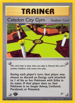 Celadon City Gym 107  - 1st Edition Gym Heroes - Uncommon