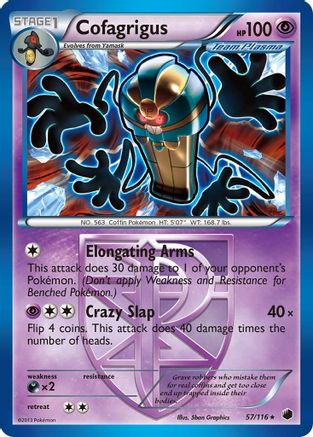 Cofagrigus (Team Plasma) (57)  - Reverse Holofoil Plasma Freeze - Rare