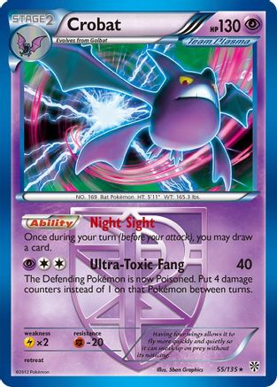 Crobat (Team Plasma) 055/135  - Holofoil Plasma Storm - Holo Rare