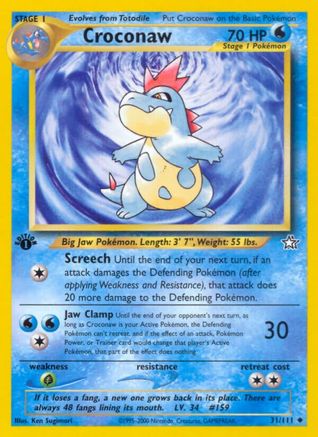 Croconaw (31) (31) 031  - 1st Edition Neo Genesis - Uncommon