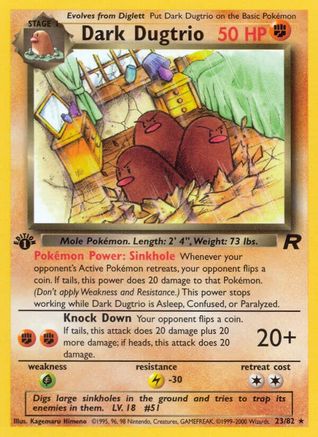 Dark Dugtrio (23) (23) 023  - 1st Edition Team Rocket - Rare
