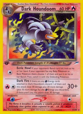 Dark Houndoom  - 1st Edition Holofoil Neo Destiny - Holo Rare
