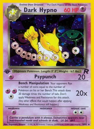 Dark Hypno (9) (9) 009  - Unlimited Holofoil Team Rocket - Holo Rare