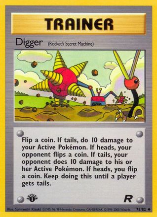 Digger (Rocket's Secret Machine) 075  - 1st Edition Team Rocket - Uncommon